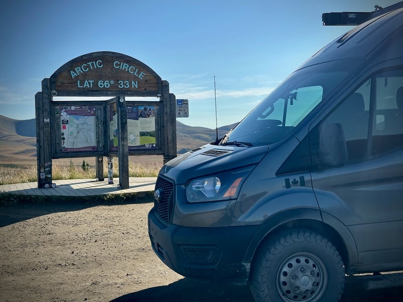 Arctic Circle sign on the Dempster Highway