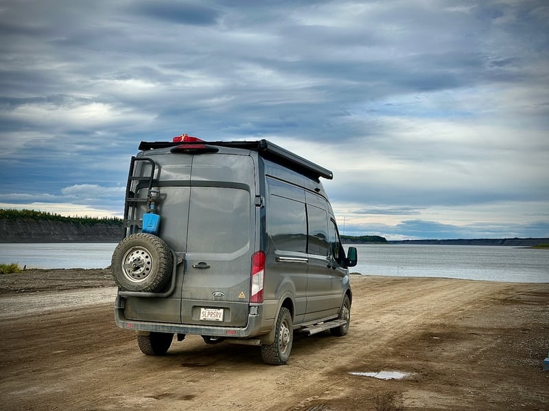 Waiting for the ferry on the Dempster Highway