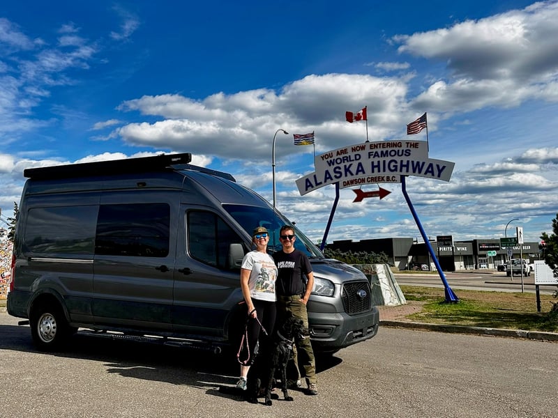At mile zero of the Alaska Highway in Dawson Creek