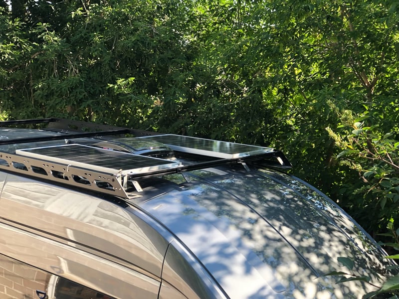 Solar panels on the Transit roof
