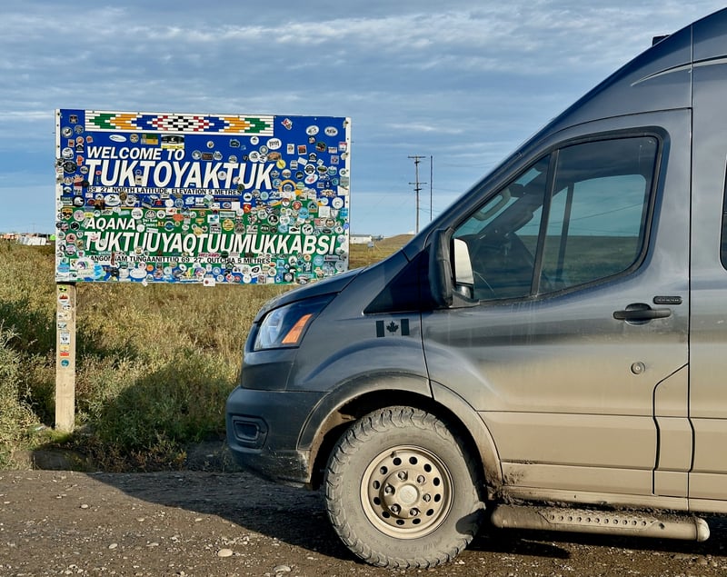 Van approach angle on a rough road