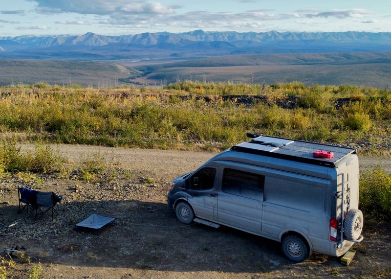 Remora roof rack on the Transit